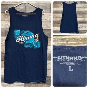 Hinano Tahiti Tank Top T Shirt Men’s Size L Navy Blue Casual